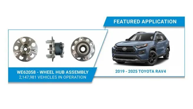 BCA Bearings 17 new parts featured application, 2019-2025 Toyota RAV4