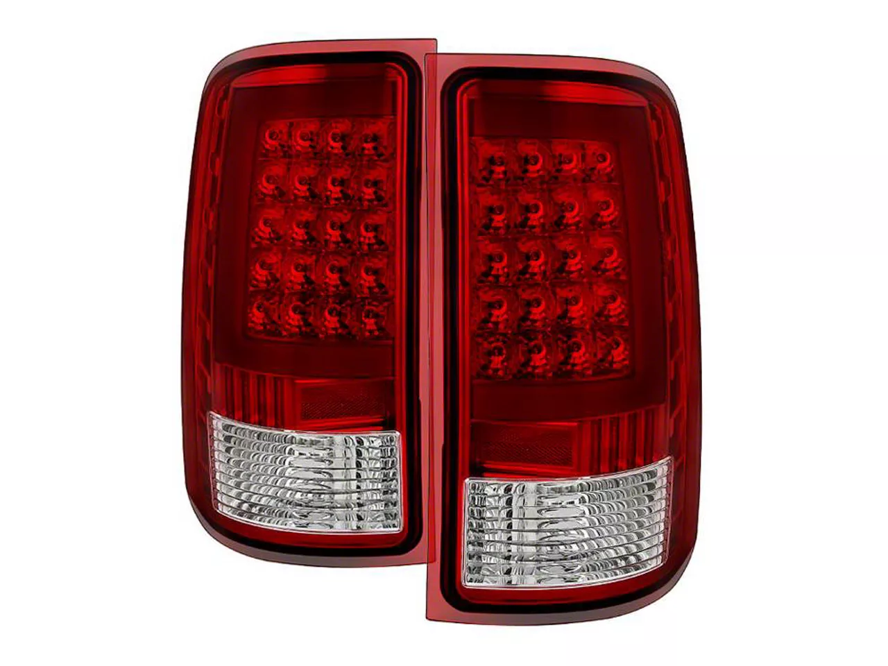 LED Tail Lights Chrome Red Clear Sierra 2500HD