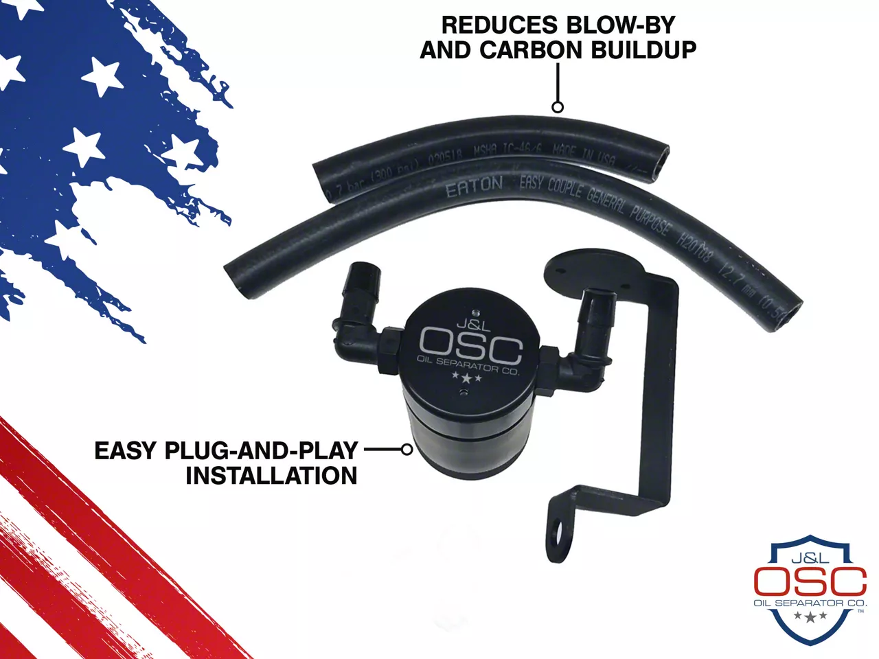 J&L 3.0 oil separator black anodized passenger side EcoBoost F-150
