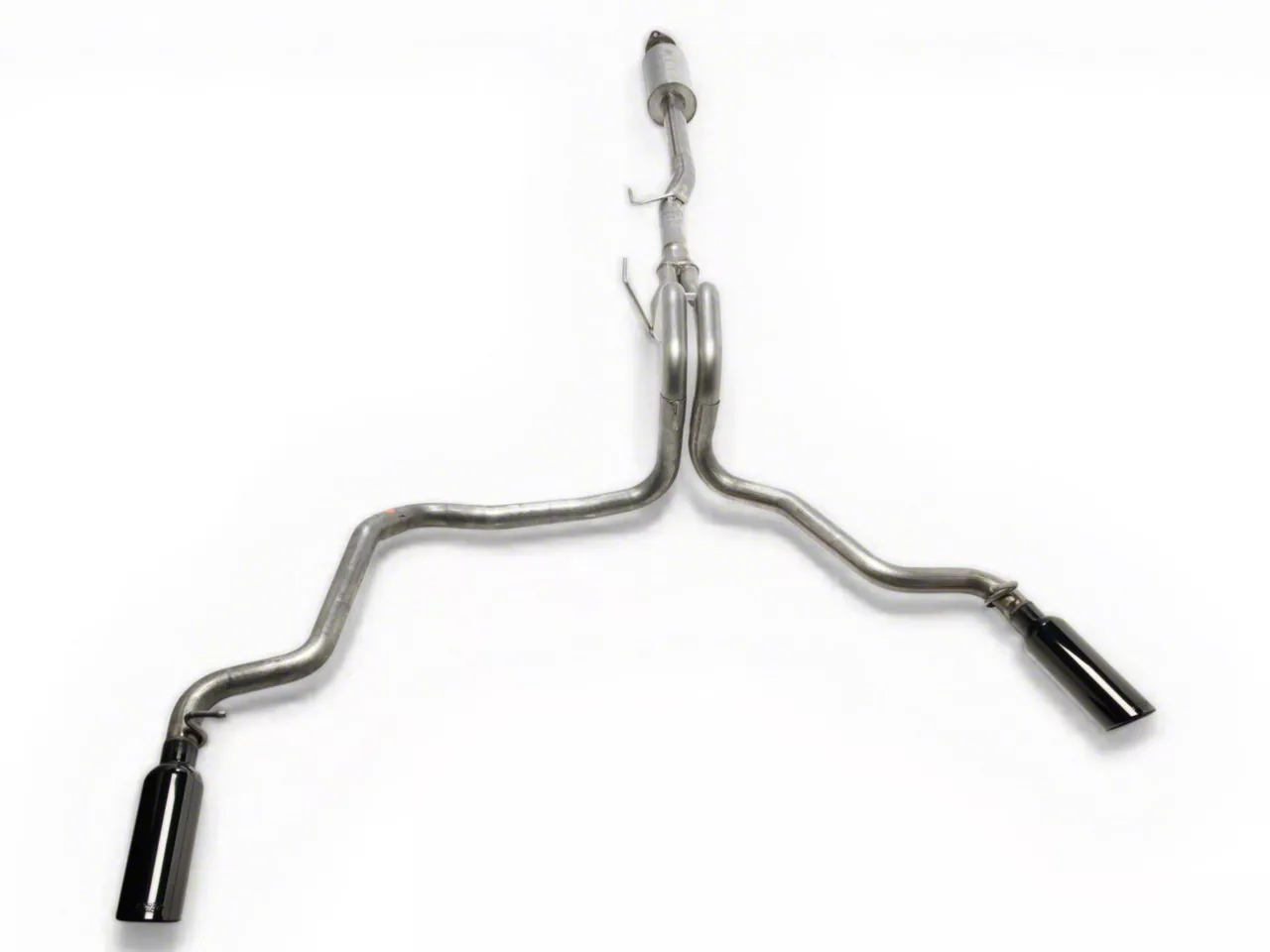 Borla ATAK dual exhaust black chrome tips rear exit F-150 5.0L