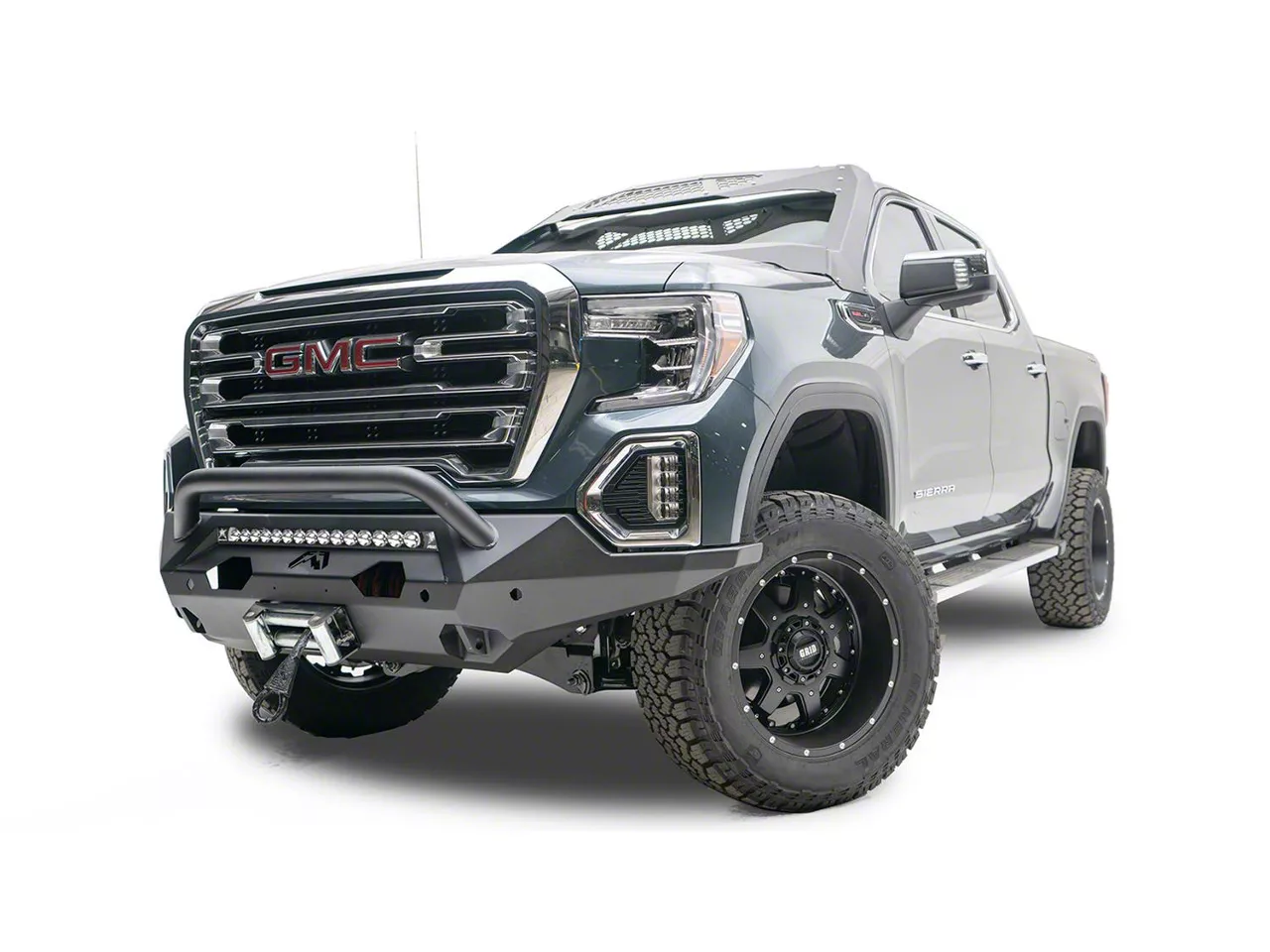 Fab Fours Matrix bumper pre-runner guard matte black Sierra 2500HD