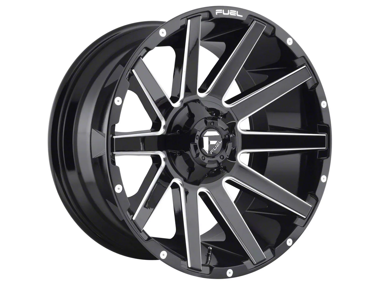Fuel Wheels Contra Gloss Black Milled wheel 20x9 Sierra 2500HD 8-lug