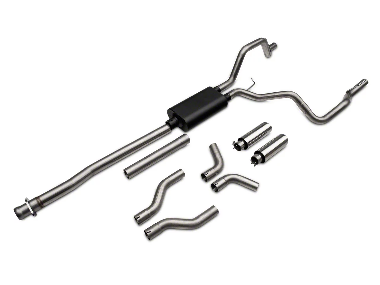 C&L dual exhaust polished tips side rear exit F-150 5.0L 2011-2014