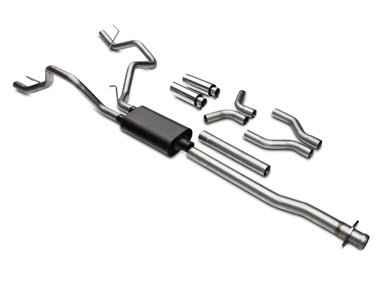C&L dual exhaust polished tips side rear exit F-150 5.0L 2011-2014
