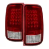 LED Tail Lights Chrome Red Clear Sierra 2500HD 2007-2014 LED tail lights chrome housing red clear lens Sierra 2500HD
