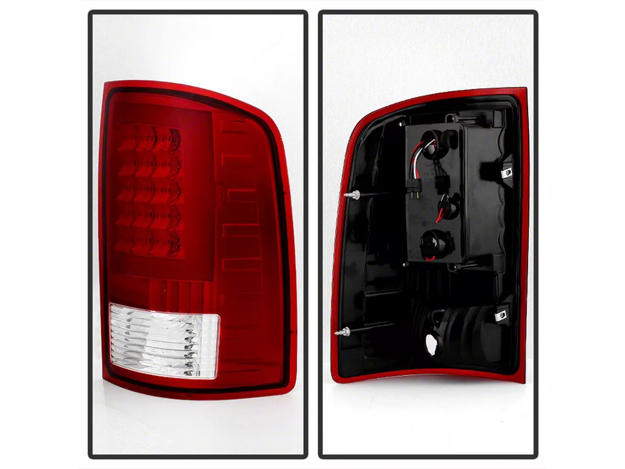 LED tail lights chrome housing red clear lens Sierra 2500HD