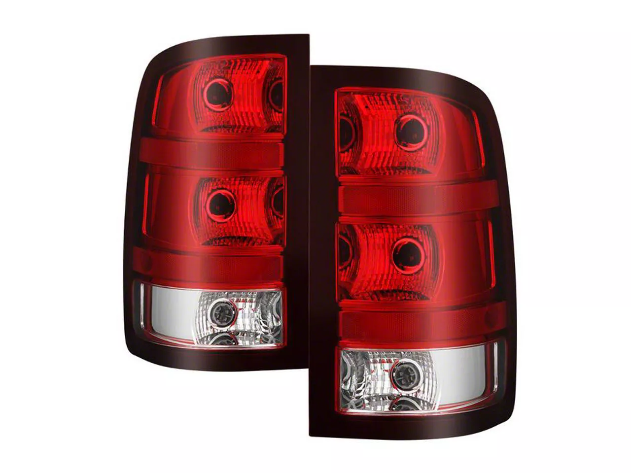 OEM style tail lights chrome red lens Sierra 2500HD