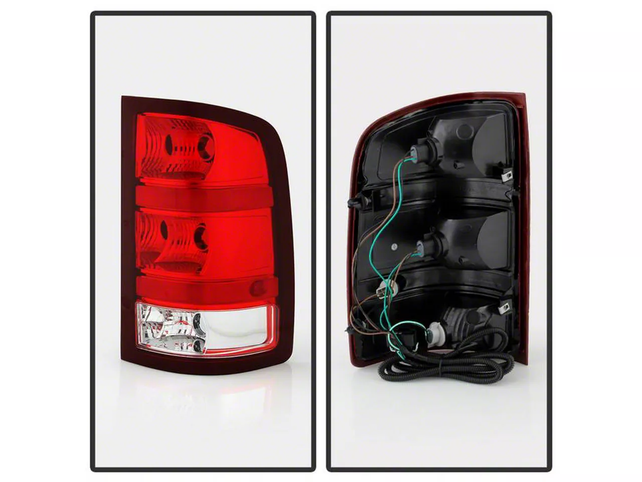 OEM style tail lights chrome red lens Sierra 2500HD